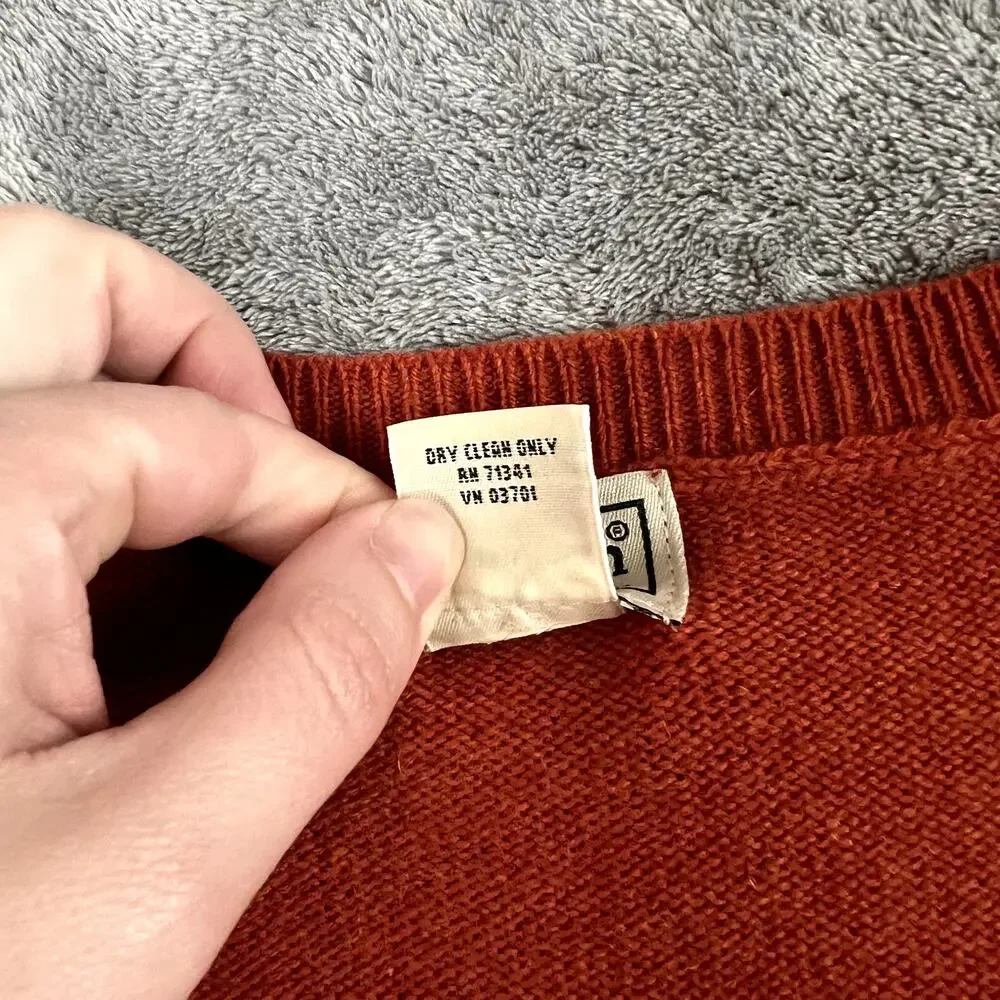 LL Bean Sweater Vest Mens‎ XXL 100% Cashmere Burnt Orange Classic Preppy